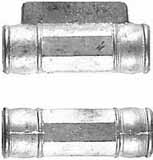 Ramrod pipe, iron, forward pipe with lug, octagon with rings, for 3/8" ramrod